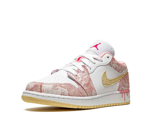 Tênis Nike Air Jordan 1 Low 'Paint Drip' Branco / Colorido