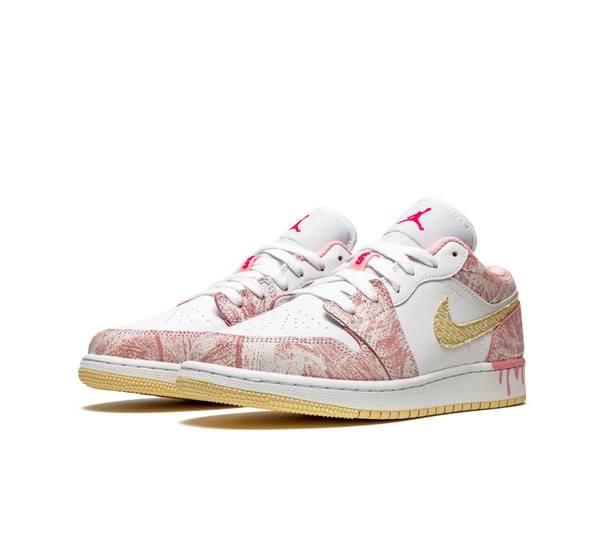 Tênis Nike Air Jordan 1 Low 'Paint Drip' Branco / Colorido