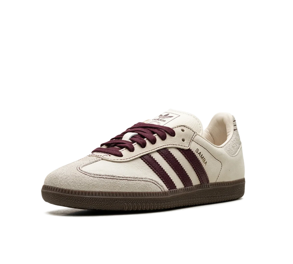 Tênis Adidas Samba OG 'Wonder White Maroon' Bege / Vinho