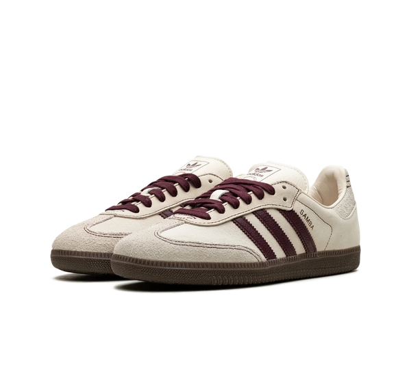 Tênis Adidas Samba OG 'Wonder White Maroon' Bege / Vinho