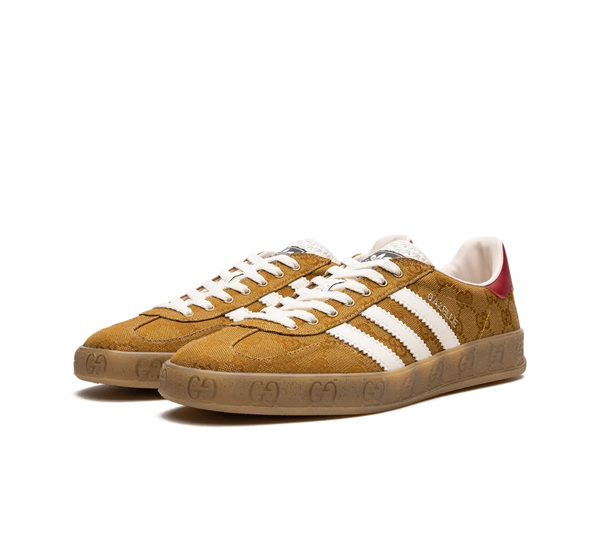 Tênis Adidas x Gucci Gazelle 'GG Beige Brown' Marrom