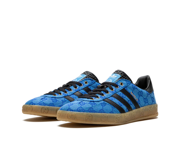 Tênis Adidas x Gucci Gazelle 'GG Monogram Blue' Azul