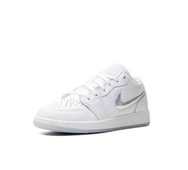 Tênis Nike Air Jordan 1 Low 'Glitter Swoosh' Branco / Colorido