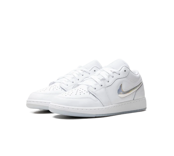 Tênis Nike Air Jordan 1 Low 'Glitter Swoosh' Branco / Colorido