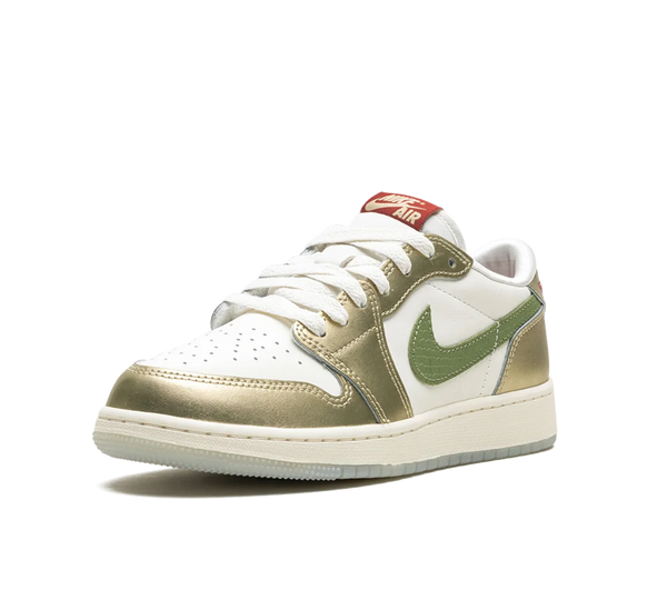 Tênis Nike Air Jordan 1 Low 'Year of the Dragon' Branco / Dourado
