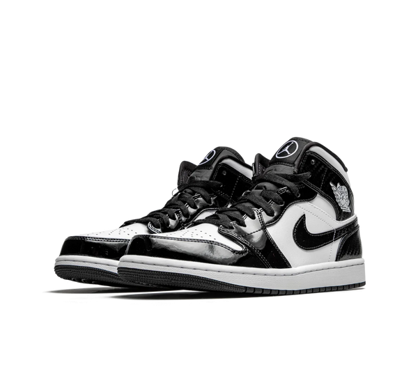 Tênis Nike Air Jordan 1 Mid 'Carbon Fiber' Preto / Branco