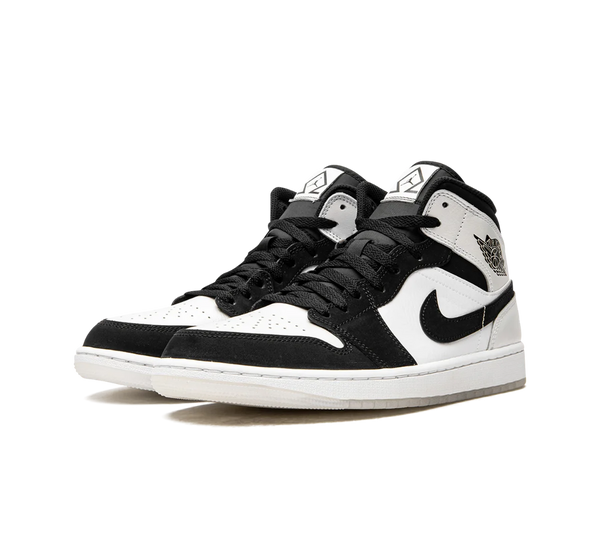 Tênis Nike Air Jordan 1 Mid 'Diamond' Preto / Branco