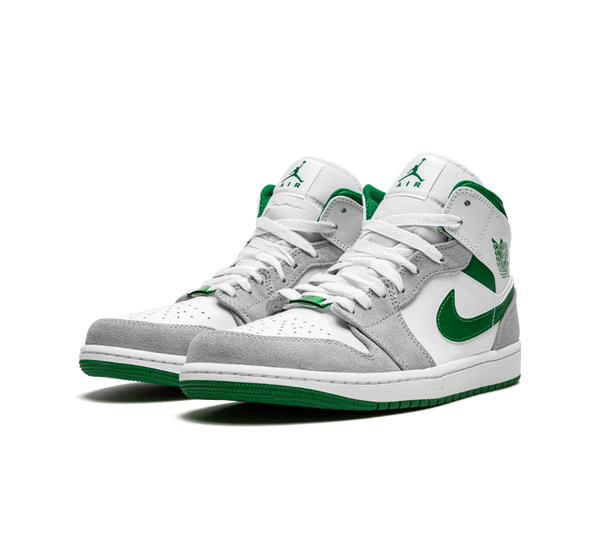 Tênis Nike Air Jordan 1 Mid Grey 'Pine Green' Verde