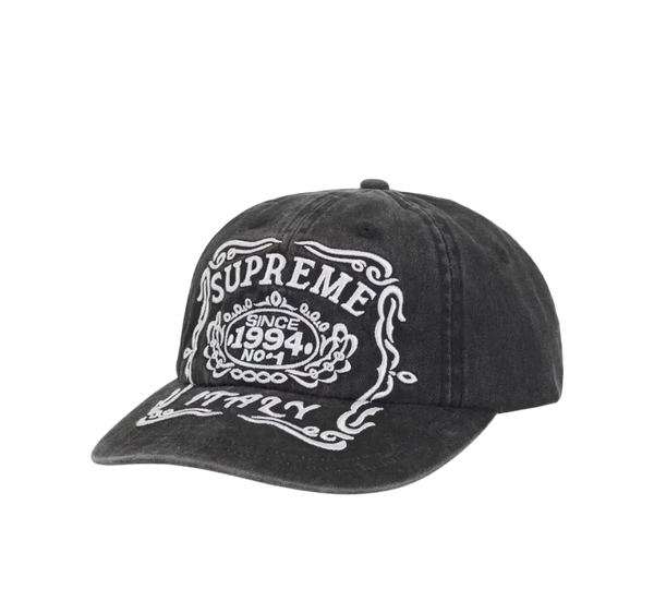 Boné Supreme 'Italy 6-Panel Black' Preto