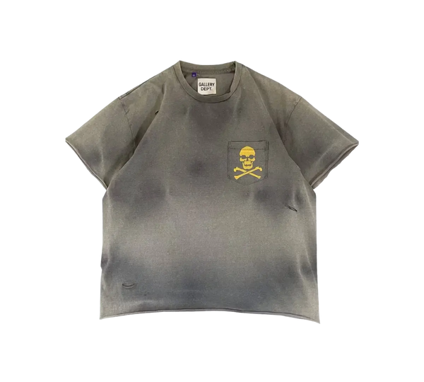 Camiseta Gallery Dept. 'Zip Tee Vintage Black' Cinza Estonada