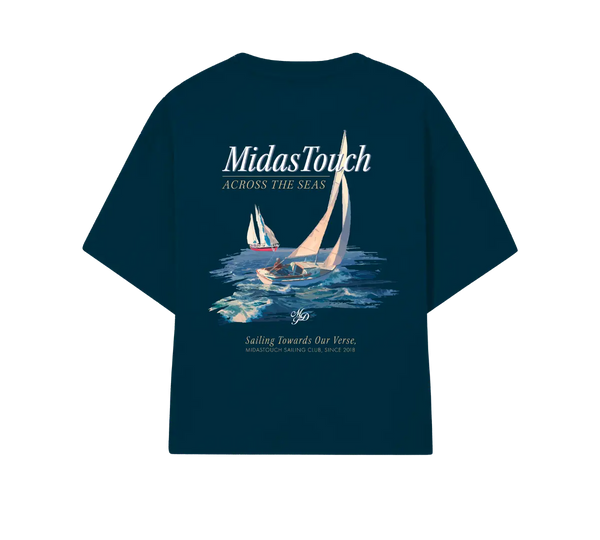 Camiseta Midas Touch 'Boxy Boats' Azul Marinho