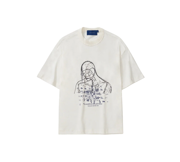 Camiseta Quadro Creations 'Partículas Boxy Off White' Branca