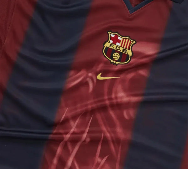 Camiseta Travis Scott x Nike FC Barcelona 'Retro 2000/01 Home Skeleton' Azul / Vermelho