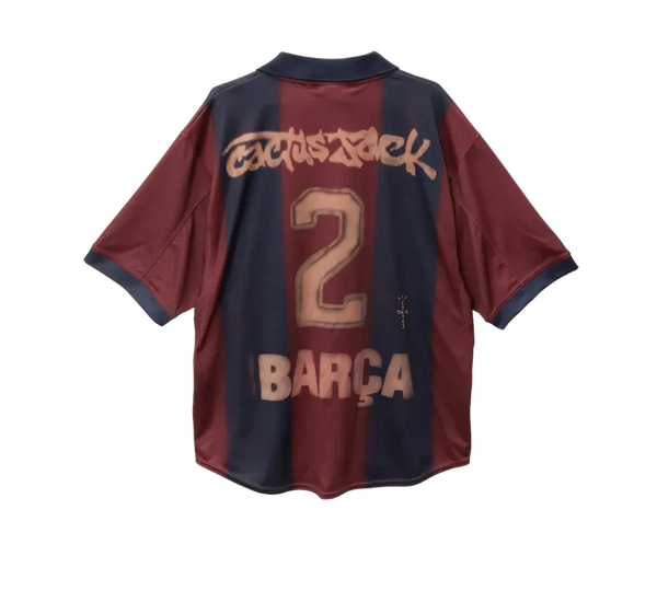 Camiseta Travis Scott x Nike FC Barcelona 'Retro 2000/01 Home Skeleton' Azul / Vermelho