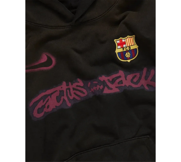 Moletom Travis Scott x Nike FC Barcelona 'Spray Logo' Preto