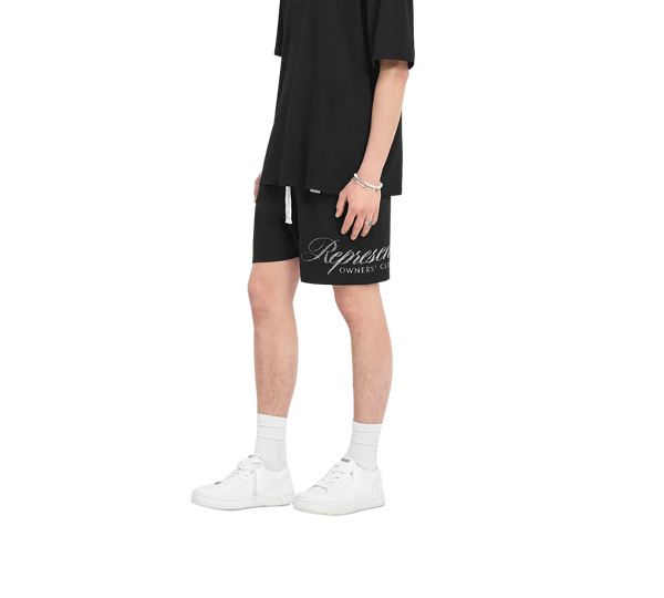 Shorts Represent 'Owners Club Script Mesh Black' Preto