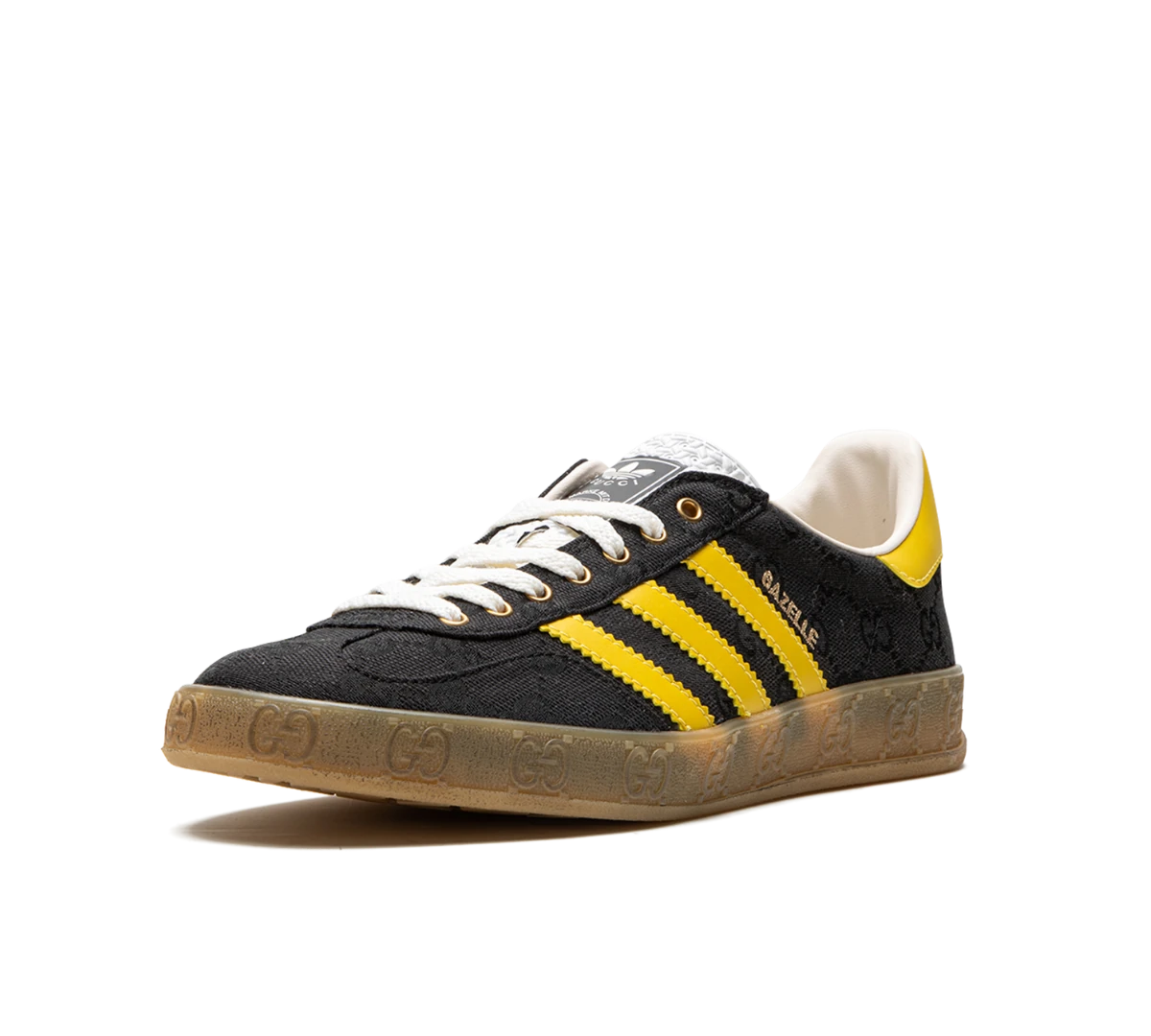 Adidas x Gucci Gazelle GG Monogram 'Black' Preto/Amarelo