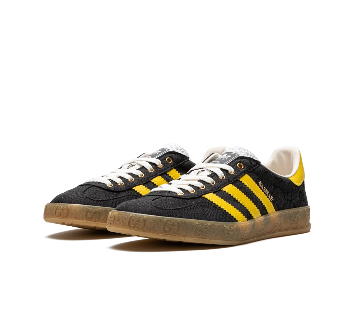 Adidas x Gucci Gazelle GG Monogram 'Black' Preto/Amarelo