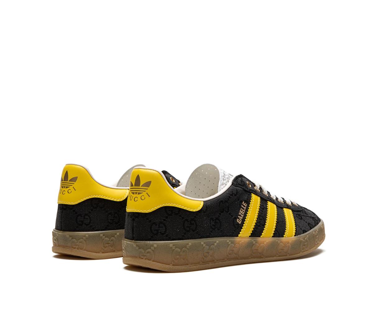 Adidas x Gucci Gazelle GG Monogram 'Black' Preto/Amarelo