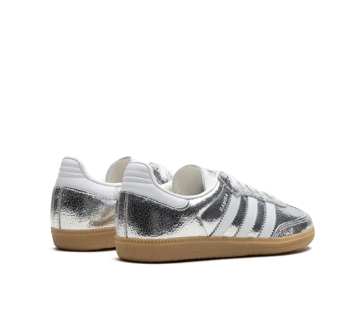 Tênis Adidas Samba OG 'Silver Metallic Cracked Leather' Prata