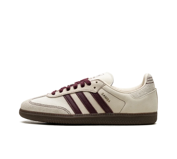 Tênis Adidas Samba OG 'Wonder White Maroon' Bege / Vinho