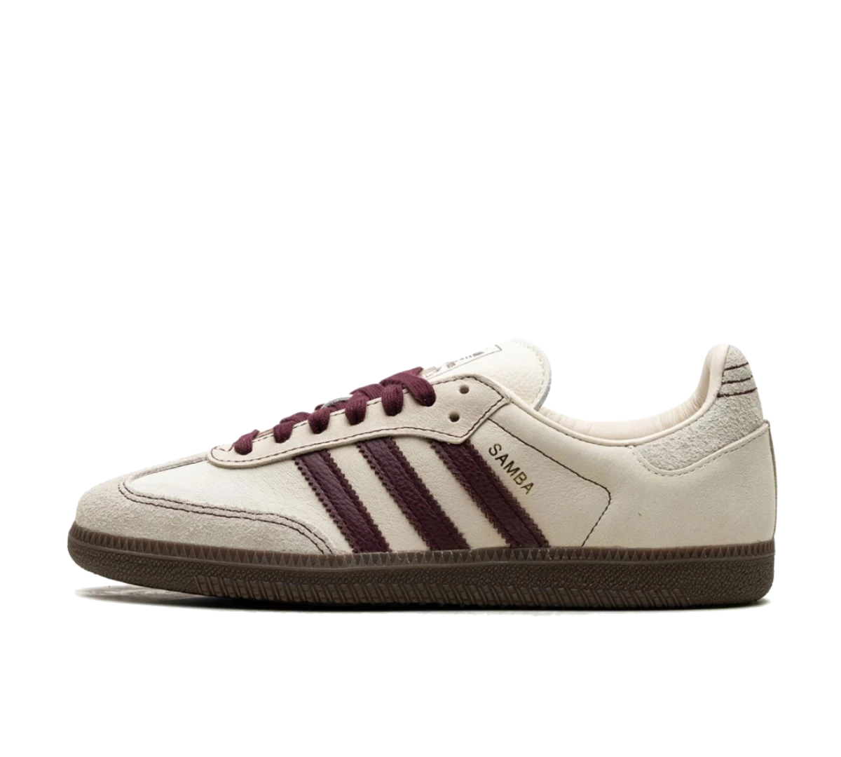 Adidas Samba OG 'Wonder White Maroon' Bege/Vinho