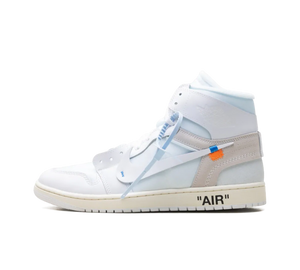 Tênis Nike Air Jordan 1 High x Virgil Abloh Archive 'Alaska' Off-White / Branco – vista lateral