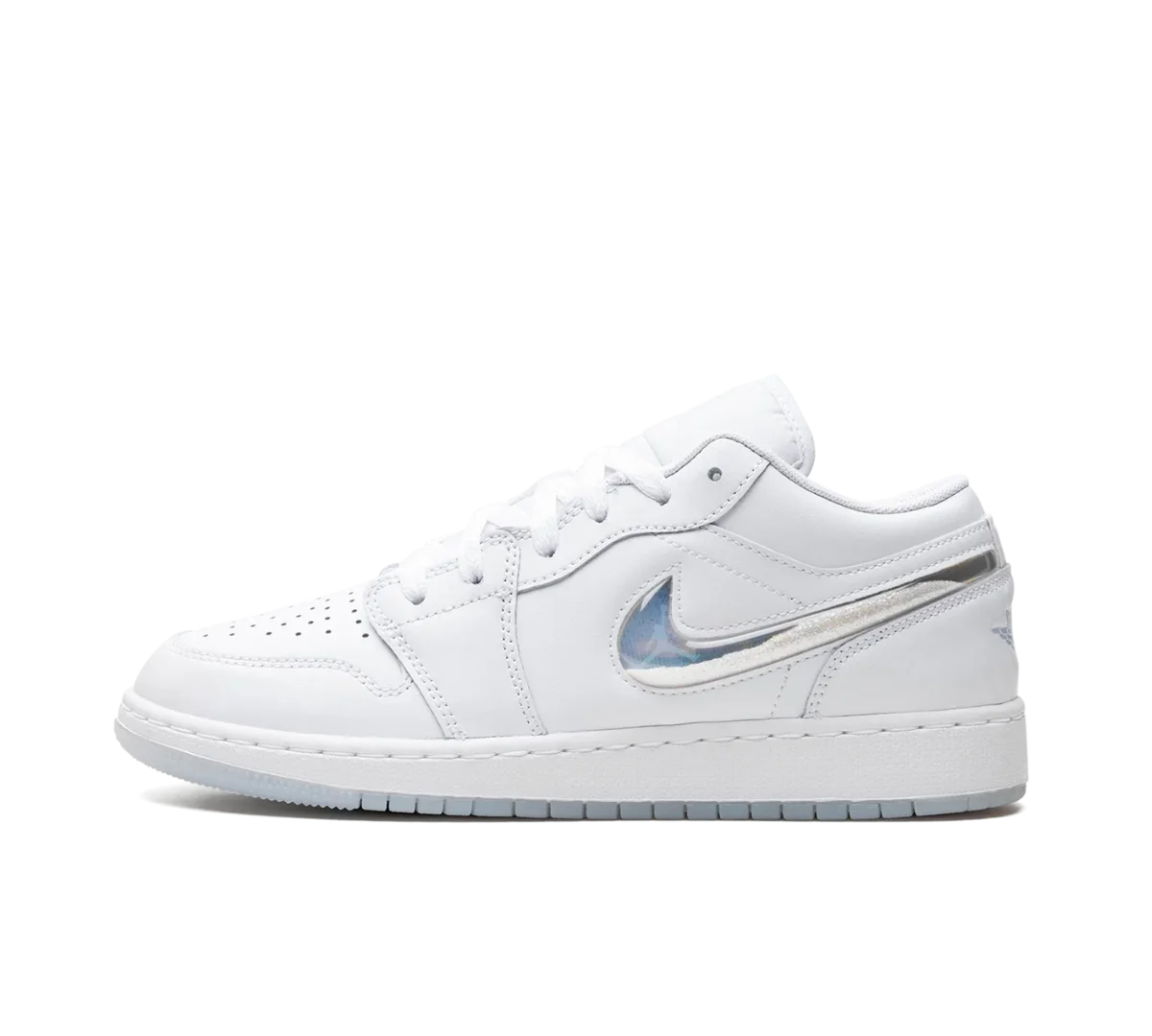 Tênis Nike Air Jordan 1 Low 'Glitter Swoosh' Branco / Colorido