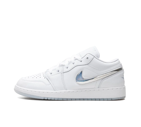 Tênis Nike Air Jordan 1 Low 'Glitter Swoosh' Branco / Colorido