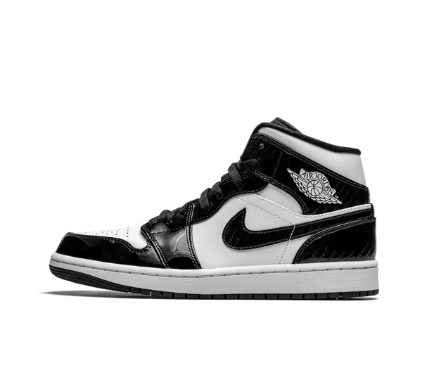 Tênis Nike Air Jordan 1 Mid 'Carbon Fiber' Preto / Branco
