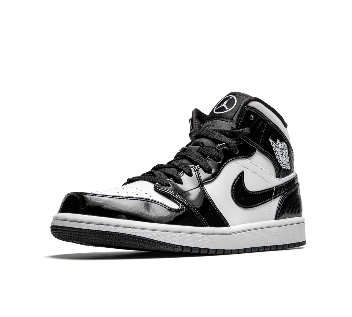 Tênis Nike Air Jordan 1 Mid 'Carbon Fiber' Preto / Branco