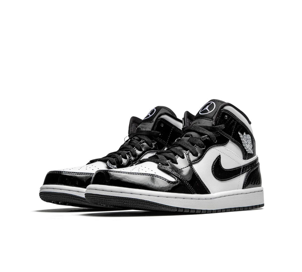Tênis Nike Air Jordan 1 Mid 'Carbon Fiber' Preto / Branco