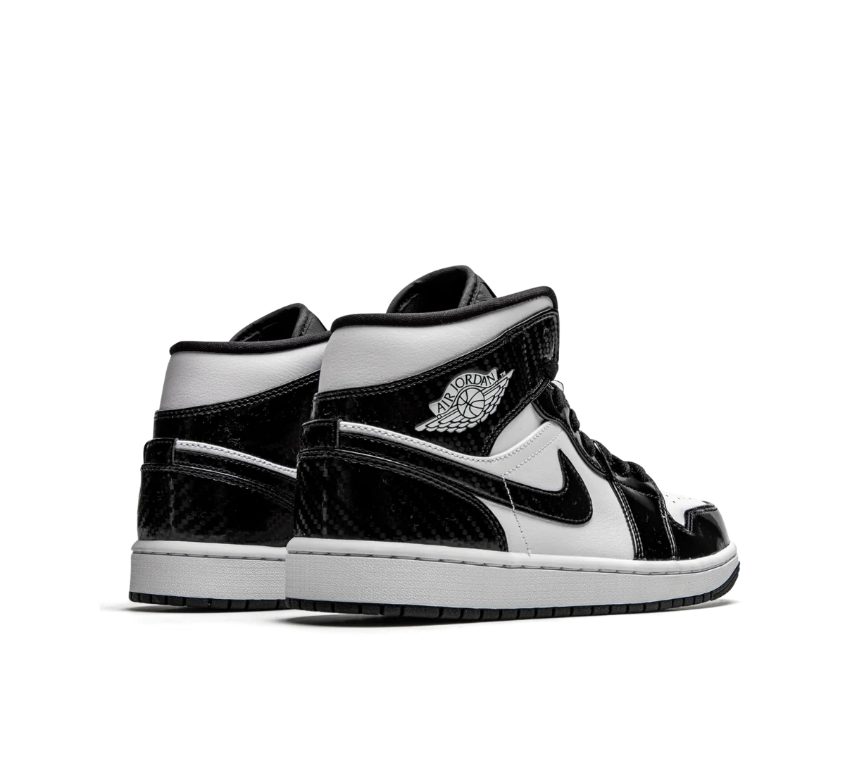 Tênis Nike Air Jordan 1 Mid 'Carbon Fiber' Preto / Branco