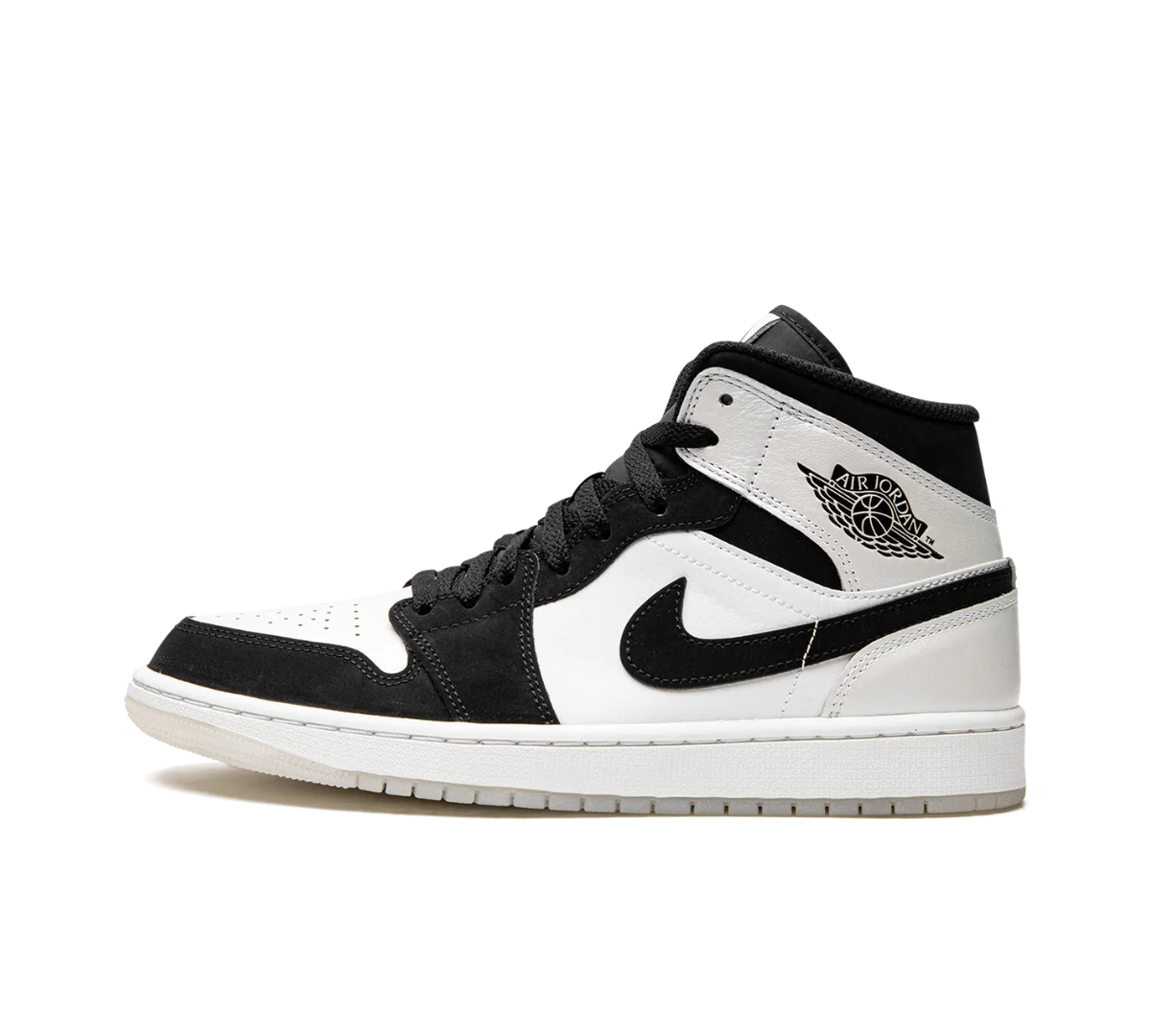 Tênis Nike Air Jordan 1 Mid 'Diamond' Preto / Branco