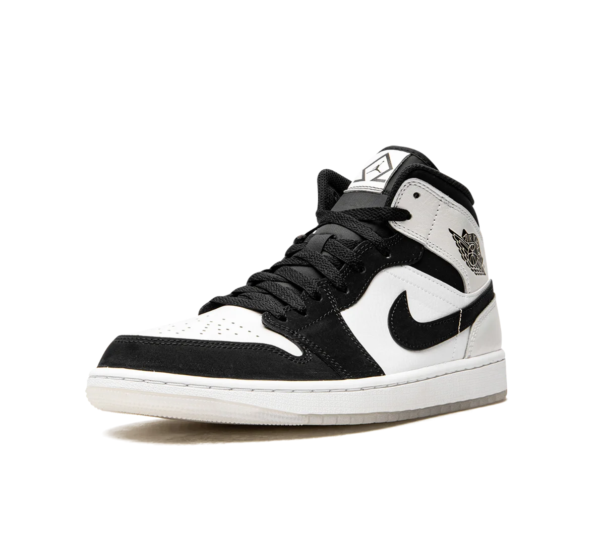 Tênis Nike Air Jordan 1 Mid 'Diamond' Preto / Branco