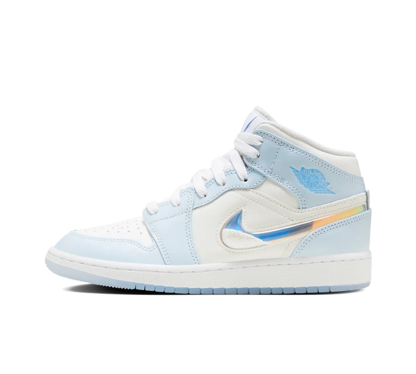 Tênis Nike Air Jordan Mid 'Glitter Swoosh' Branco / Azul