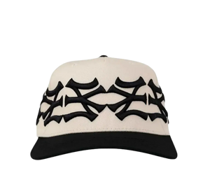Boné oMA Studios 'NY NY Crown Cream Black' Creme / Preto