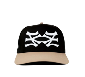 Boné oMA Studios 'NY NY Curved Brim Black Tan' Preto