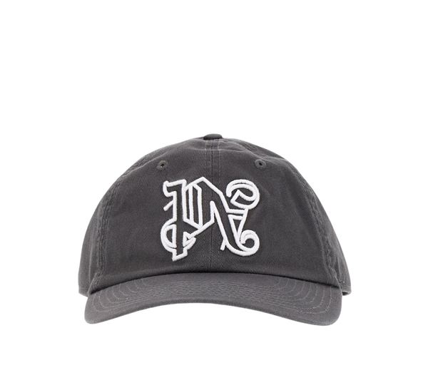 Boné Palm Angels 'Monogram-Embroidered Baseball’ Cinza