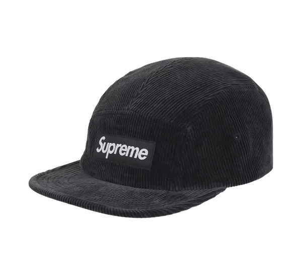 Boné Supreme Cotelê 'Corduroy Camp Cap Black' Preto