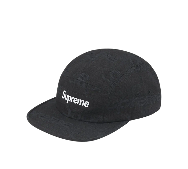 Boné Supreme 'Jacquard Logos Denim Camp Black' Preto