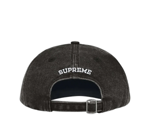 Boné Supreme 'Pigment Coated Canvas S Logo 6-Panel Black' Preto