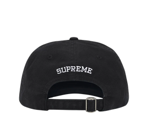Boné Supreme Washed Canvas S Logo 6 Panel 'FW26 Black' Preto