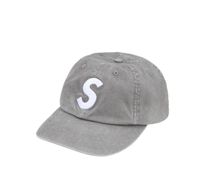 Boné Supreme Washed Canvas S Logo 6 Panel 'FW26 Grey' Cinza