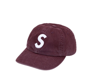 Boné Supreme Washed Canvas S Logo 6 Panel 'FW26 Plum' Bordô