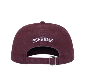 Boné Supreme Washed Canvas S Logo 6 Panel 'FW26 Plum' Bordô
