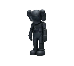 Boneco KAWS Robot Companion Vinyl Figure 'Matte Black' Preto – vista de três quartos