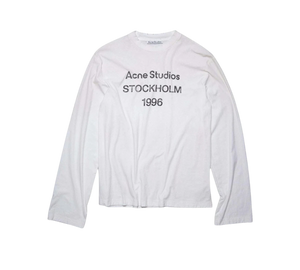 Camiseta Acne Studios 'Logo Long Sleeve Tee Dusty White' Branco – frente