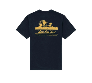 Camiseta Aimé Leon Dore 'Unisphere Short-Sleeve Tee Navy' Azul-marinho – costas