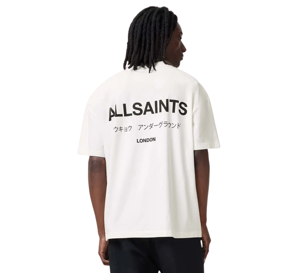 Camiseta All Saints 'Underground Oversized Ashen White' Branca